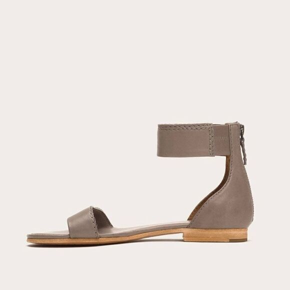 FRYE Caslon Ankle Zip Sandal, size 8.5, Gray. - Picture 3 of 5